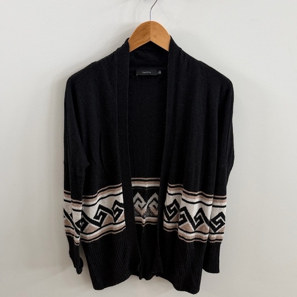 Talula Sweaters - Aritzia Talula Black & Cream Angora Cashmere Blend Cardigan – Small